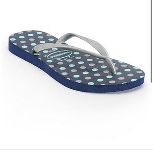 Navy blue flip flops